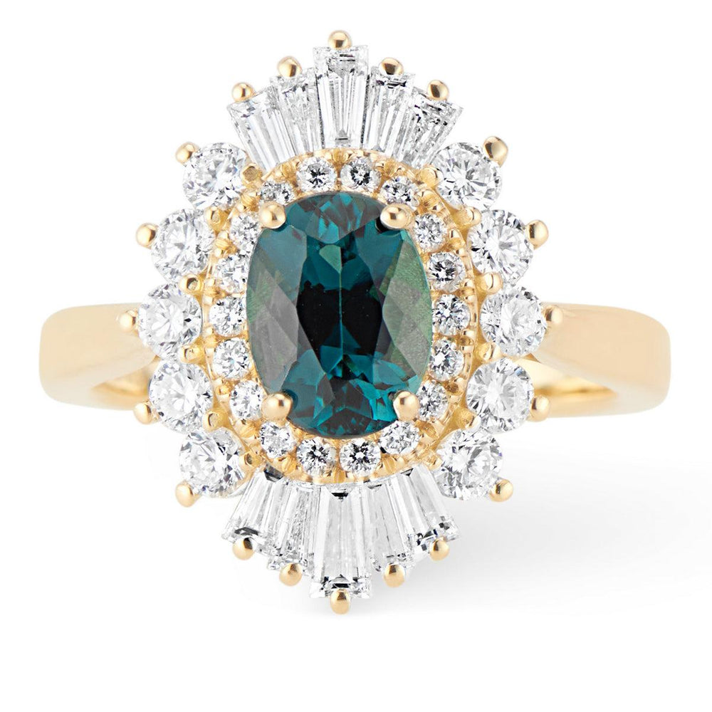 18K Flutter Ballerina Diamond and Tourmaline Ring