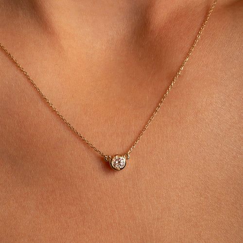 0.27 Carat Diamond Bezel Solitaire Necklace