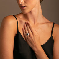 4.22ct Black Spinel and Diamond