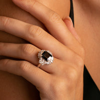 4.22ct Black Spinel and Diamond