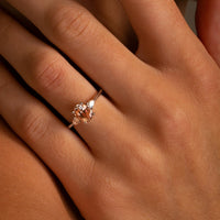 1.20ct Oval Three Stone Morganite GIA Certified Ring