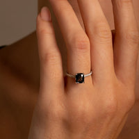 3.03ct Smoky Teal Spinel & Diamond Ring