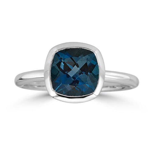 London Blue Topaz Gold Ring - Thomas Laine Jewelry