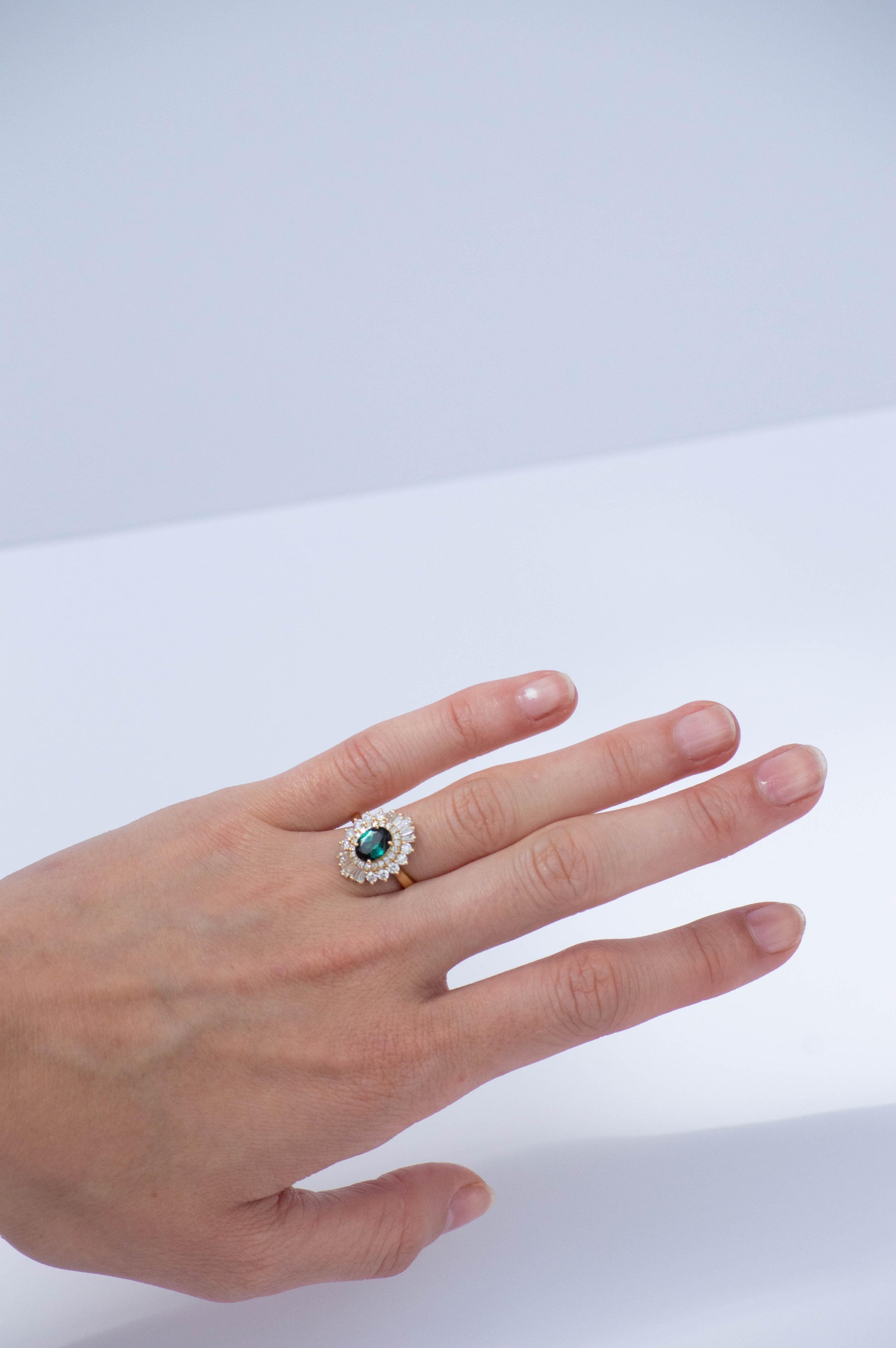 18K Flutter Ballerina Diamond and Tourmaline Ring