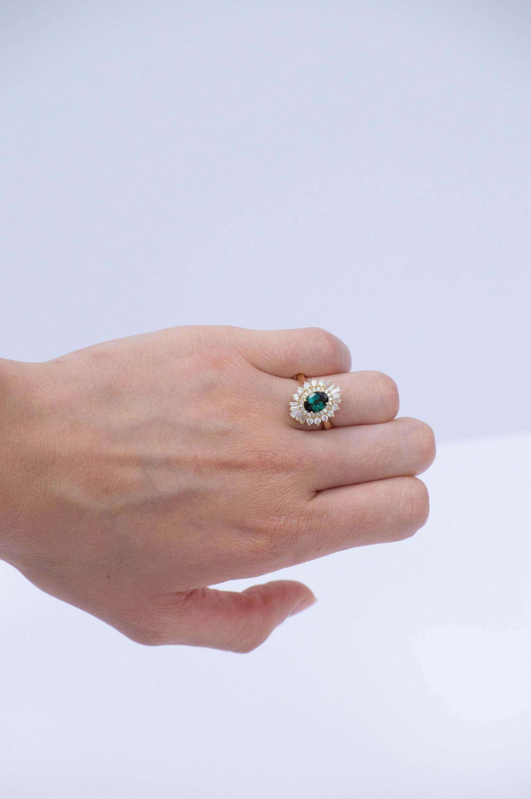 18K Flutter Ballerina Diamond and Tourmaline Ring