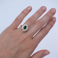 18K Flutter Ballerina Diamond and Tourmaline Ring