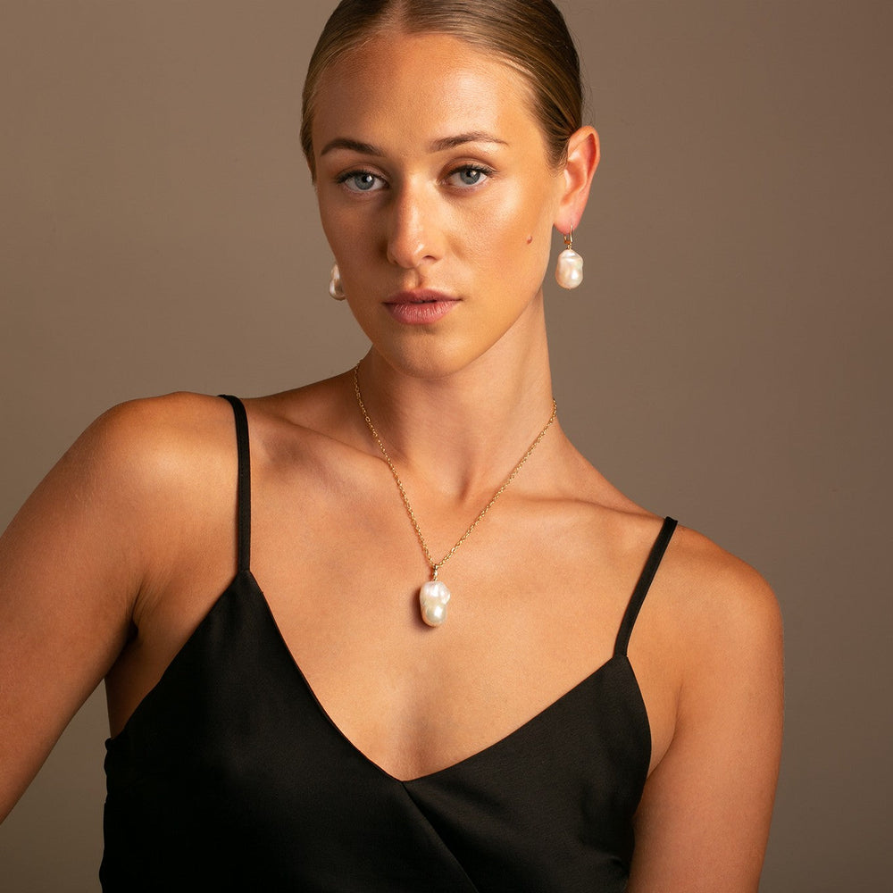 Large Baroque Pearl and Diamond Pendant