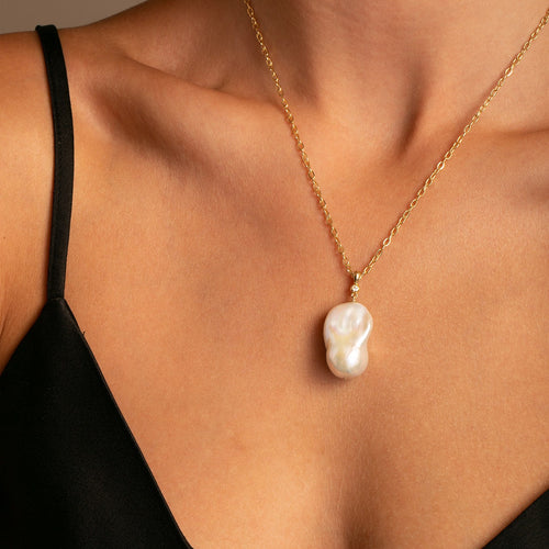 Large Baroque Pearl and Diamond Pendant