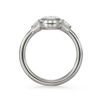 Cael Three Stone Oval & Trillion Engagement Ring