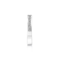 18K Gold Channel Set Baguette and Round Brilliant Diamond Band Side Profile
