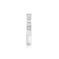 18K Gold Princess and Round Cut Diamond Band Detailed Side Profile Shot - Thomas Laine Jewelry