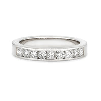 18K Gold Princess and Round Cut Diamond Band - Thomas Laine Jewelry