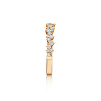 18K Rose Gold Diamond Band with Round Brilliant Diamonds - side profile Thomas Laine Jewelry