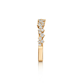 18K Rose Gold Diamond Band with Round Brilliant Diamonds  - side profile  Thomas Laine Jewelry