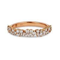 18K Rose Gold Diamond Band with round brilliant diamonds- Thomas Laine Jewelry