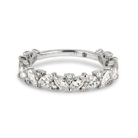 18k White Gold Marquise and Round Diamond Band - Thomas Laine Jewelry