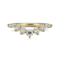 Whisper Contour Diamond Band in 18k yellow gold with 7 round brilliant diamonds, Thomas Laine Jewelry