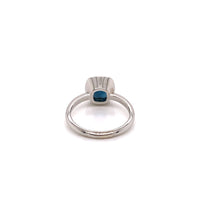 14K White Gold Cushion Cut London Blue Topaz Ring - Alternate view