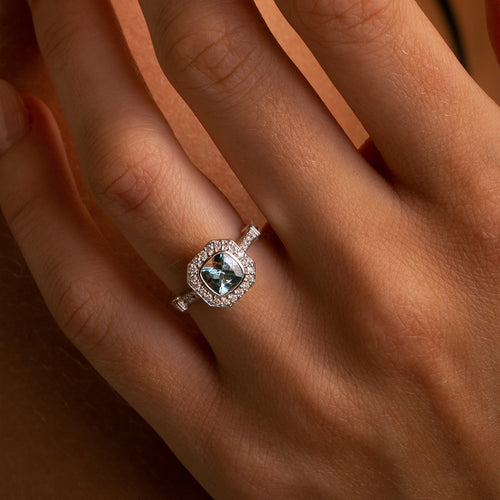 GIA Certified Aquamarine Ring