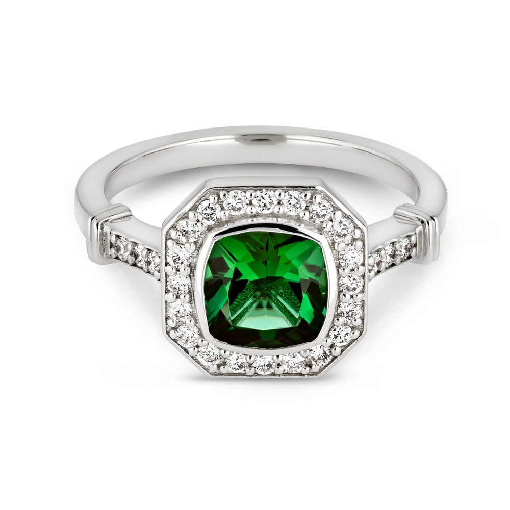 GIA Certified Green Tourmaline Ring