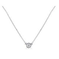 0.27 Carat Diamond Bezel Solitaire Necklace