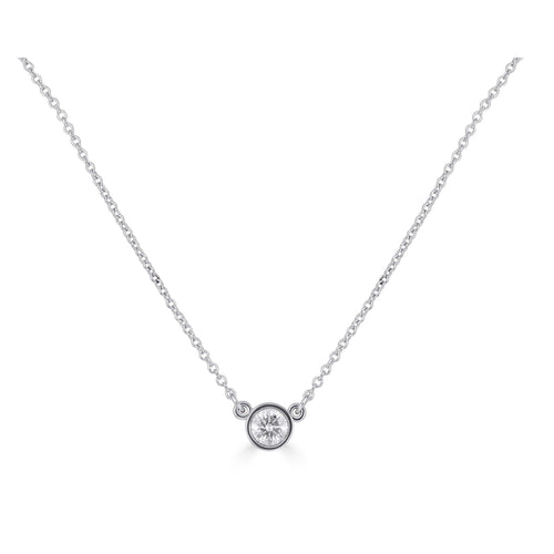 0.27 Carat Diamond Bezel Solitaire Necklace