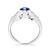 14k White Gold Tanzanite and Diamond Heart Ring - side profile