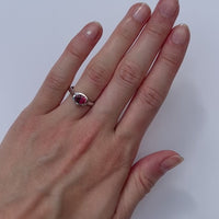 14k White Gold Tanzanite and Diamond Heart Ring