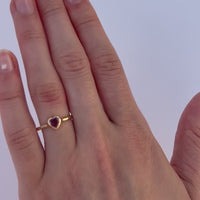 0.50ct Heart Rhodolite Garnet Ring