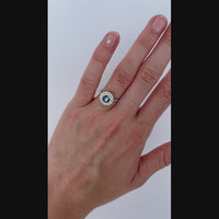 1.08ct Teal Montana Sapphire Double Diamond Halo Ring