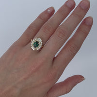 18K Flutter Ballerina Diamond and Tourmaline Ring