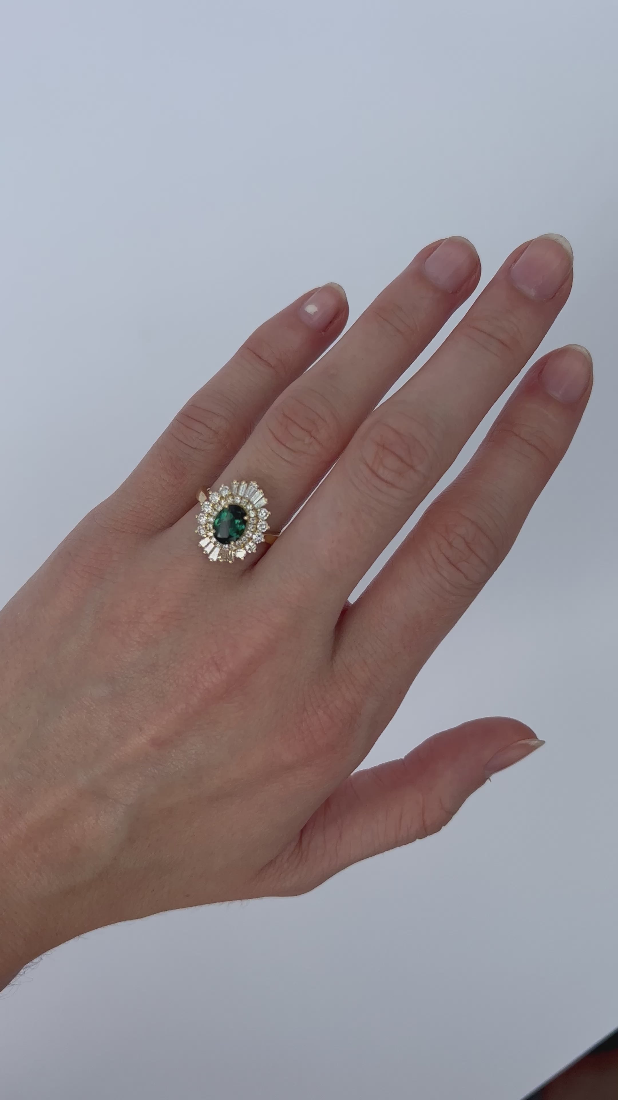 18K Flutter Ballerina Diamond and Tourmaline Ring