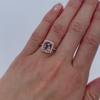 3.03ct Lavender Spinel & Diamond Halo Ring