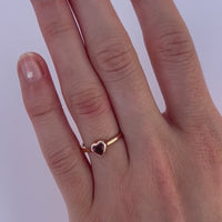 0.50ct Heart Rhodolite Garnet Ring