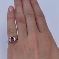 Pink Tourmaline and Diamond Pinky Signet Ring