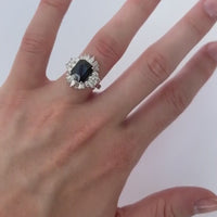 4.22ct Black Spinel and Diamond