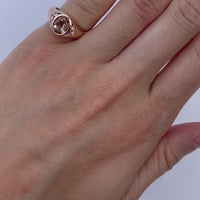 1.20ct Morganite and Diamond Pinky Signet Ring