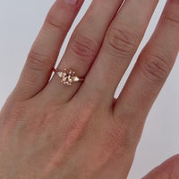 1.20ct Oval Three Stone Morganite GIA Certified Ring