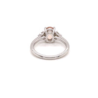Alternate View GIA Certified 14KT White Gold Three Stone Morganite Ring