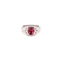 Video 14K White Gold Pink Tourmaline and Diamond Pinky Signet RIng - Thomas Laine Jewelry