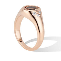 Side Profile Rose Gold Morganite and Diamond Pinky Signet Ring - Thomas Laine Jewelry