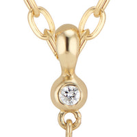 Bezel set diamond detail - 14k large baroque pearl pendant