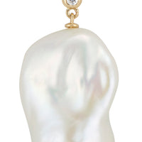 14K Gold Large Baroque Pearl and Diamond Pendant - Thomas Laine Jewelry