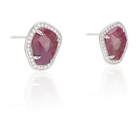 Sap Ruby Slice Diamond Stud Earrings - Thomas Laine Jewelry