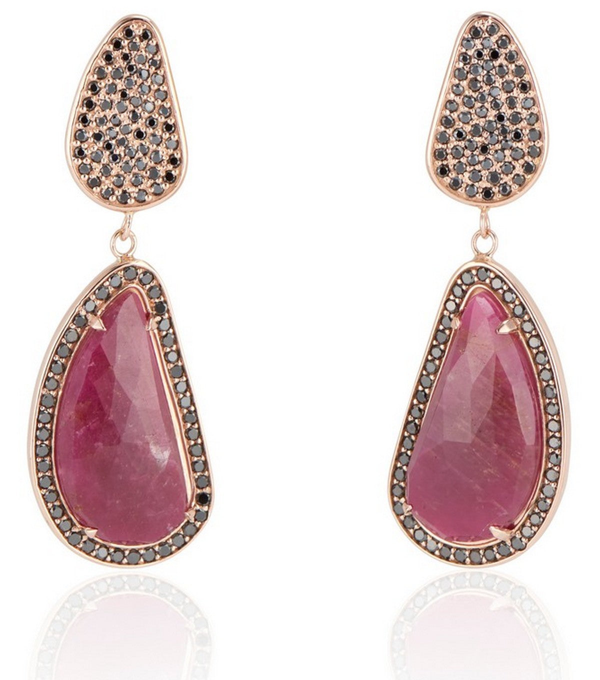 Ruby and Diamond 14kt Rose Gold Earrings