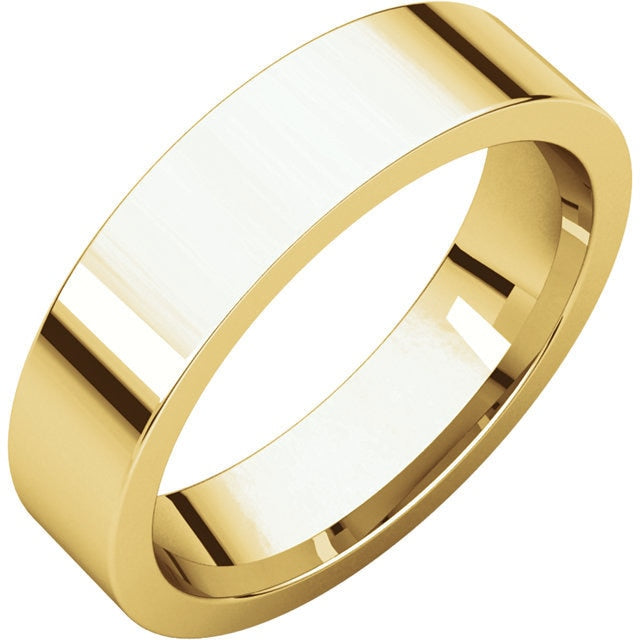 5mm Flat Comfort Fit Wedding Band - Thomas Laine Jewelry