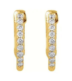 Gold 0.25 CTW Diamond Inside-Outside Hoop Earrings - Thomas Laine Jewelry
