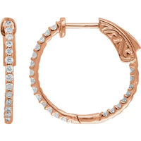 Gold 0.5 CTW Diamond Inside-Outside 19mm Hoop Earrings - Thomas Laine Jewelry