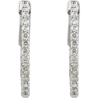 Gold 0.5 CTW Diamond Inside-Outside 19mm Hoop Earrings - Thomas Laine Jewelry