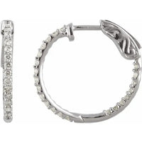 Gold 0.5 CTW Diamond Inside-Outside 19mm Hoop Earrings - Thomas Laine Jewelry